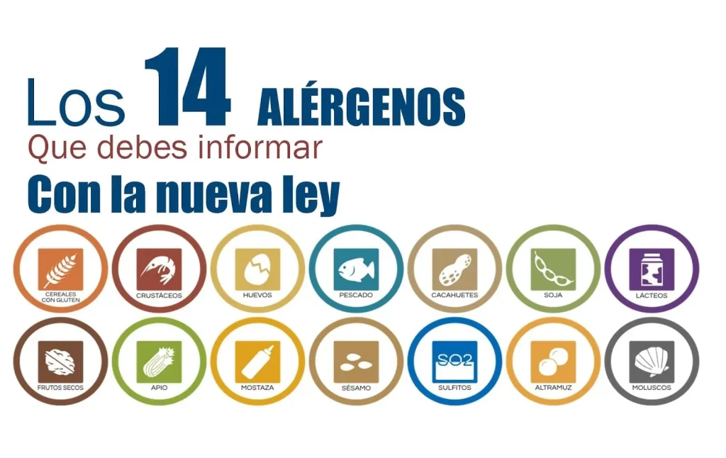14 alergenos de declaración obligatoria